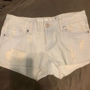 Express jean distressed jean shorts